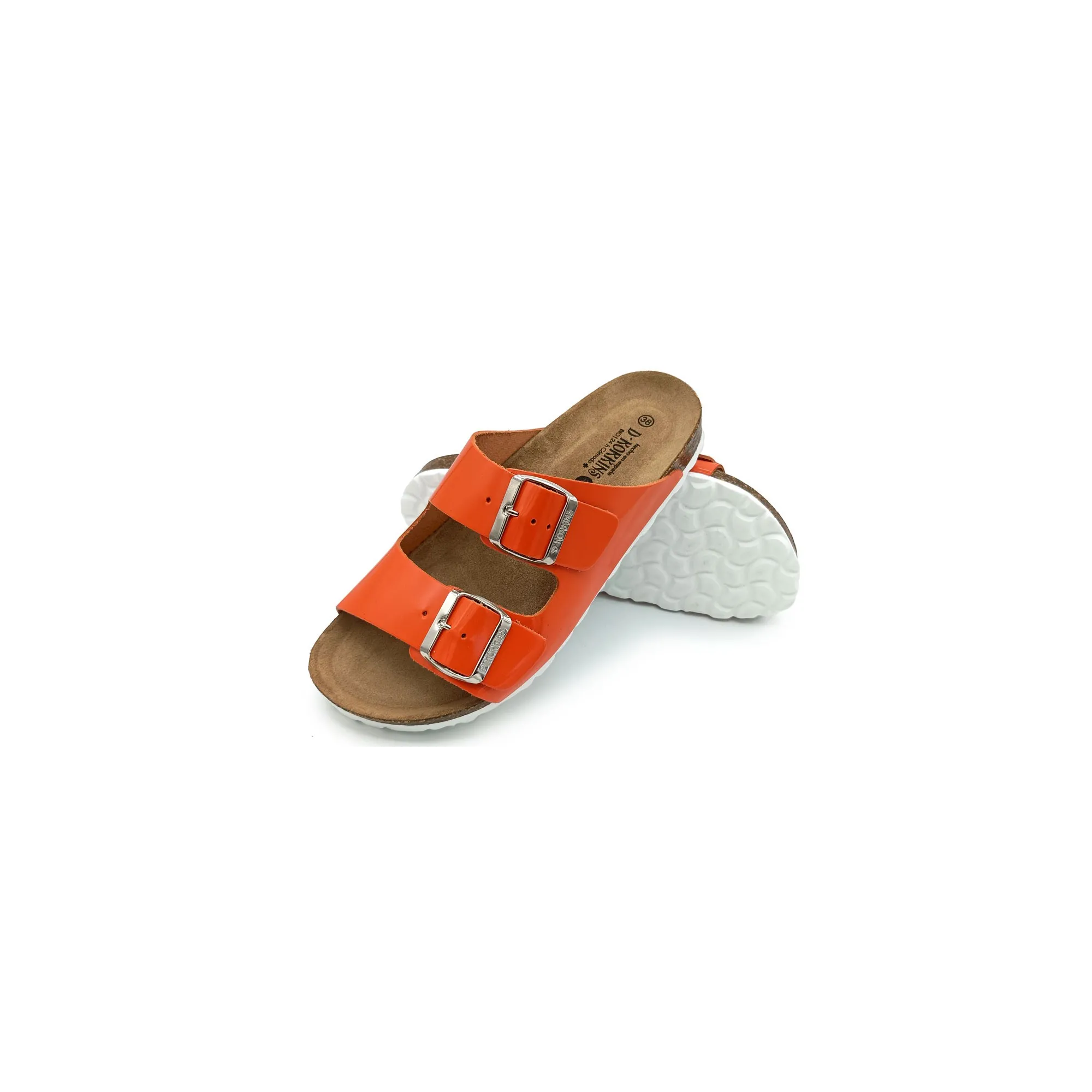 Paris Naranja cuero natural esmaltado