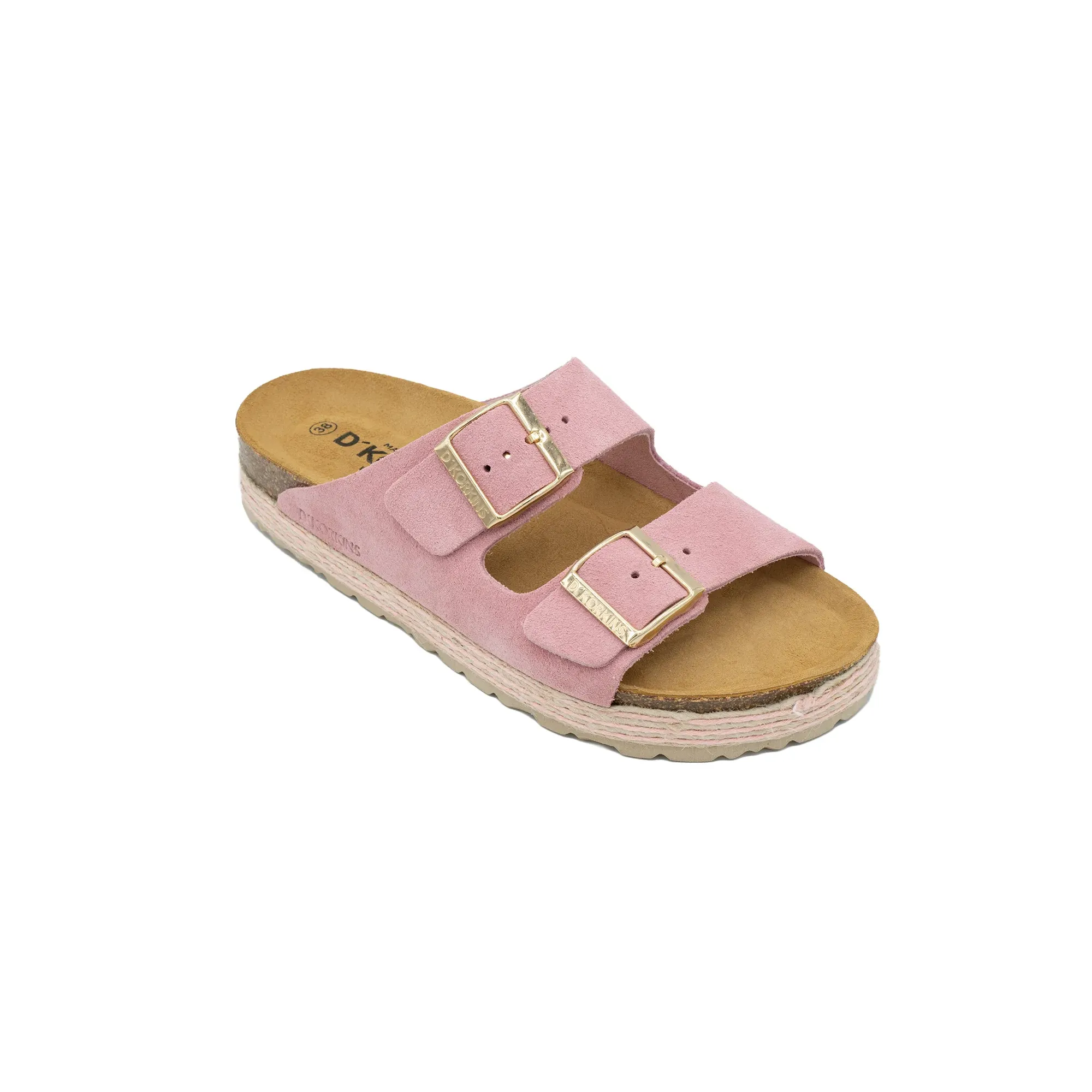 Paris trenza rosa serraje plataforma