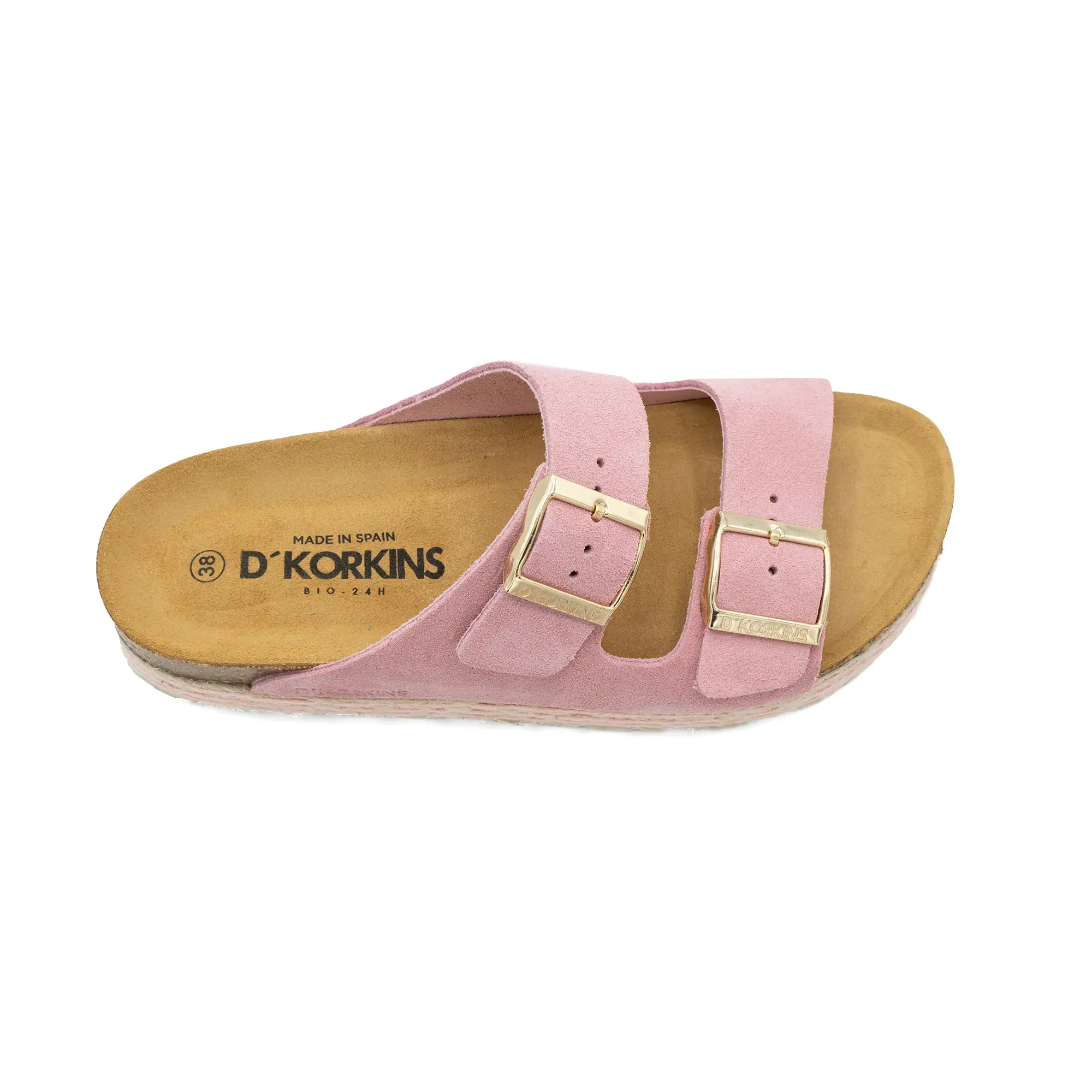 Paris trenza rosa serraje plataforma
